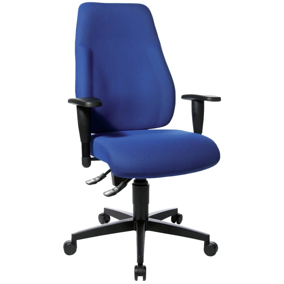 Fitness-Drehstuhl Lady SITNESS - blau, Armlehnen, Teppichrollen