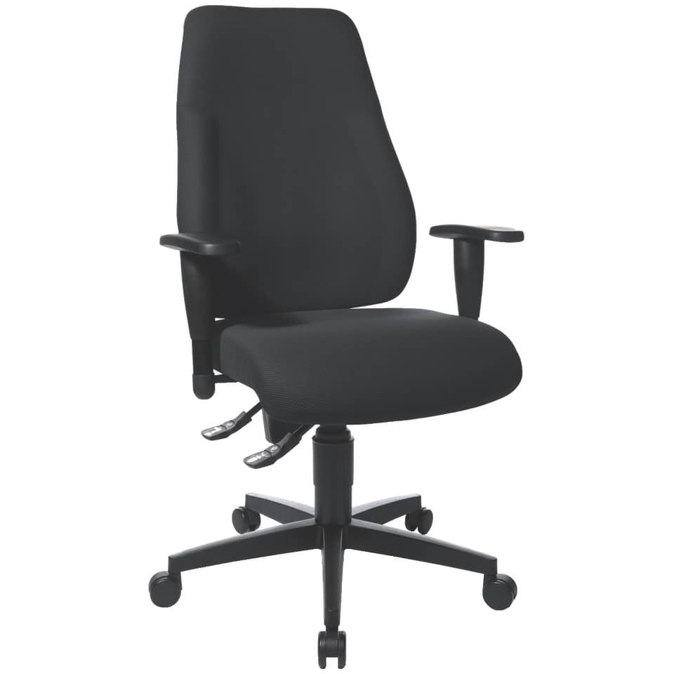 Fitness-Drehstuhl Lady SITNESS - schwarz, Armlehnen, Teppichrollen