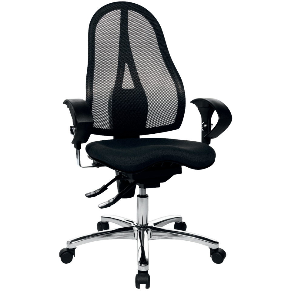 Drehstuhl Sitness 15, mit Armlehnen, weiche Rollen, schwarz