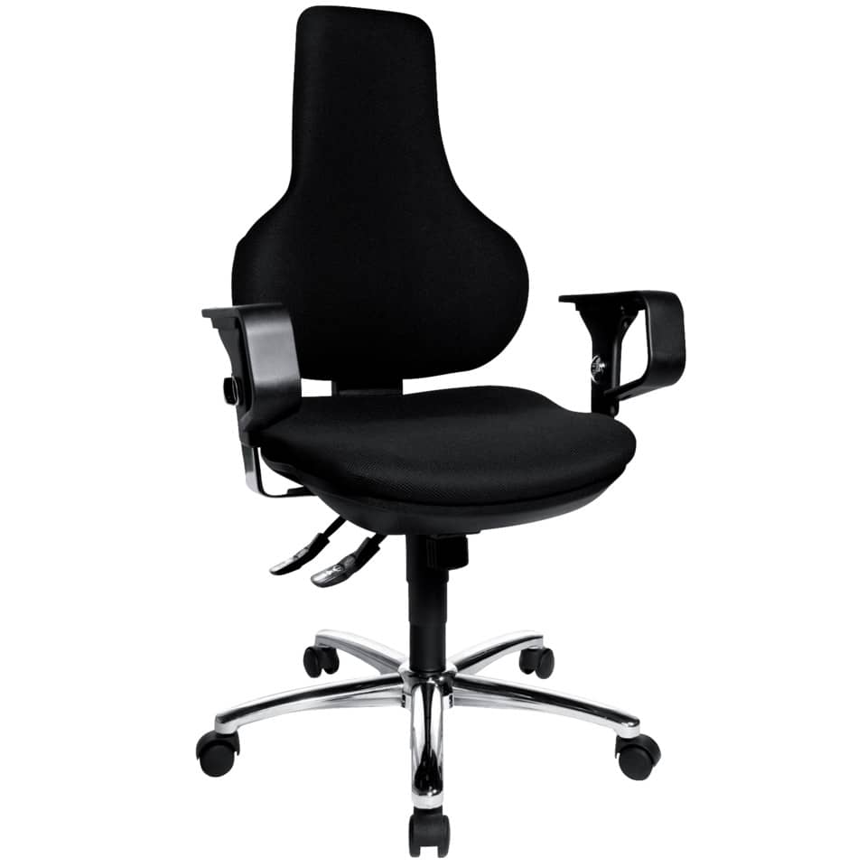 Drehstuhl Ergo Point SY Deluxe Synchron, schwarz, mit Armlehnen