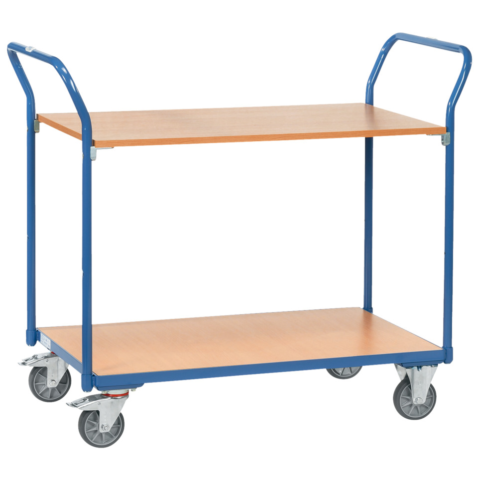 Tisch-/Transportwagen - 2 Etagen, 850 x 450 mm, bis 200 kg