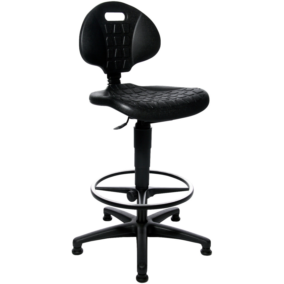 Arbeitsstuhl TEC 20 Counter - mit Fußring, schwarz