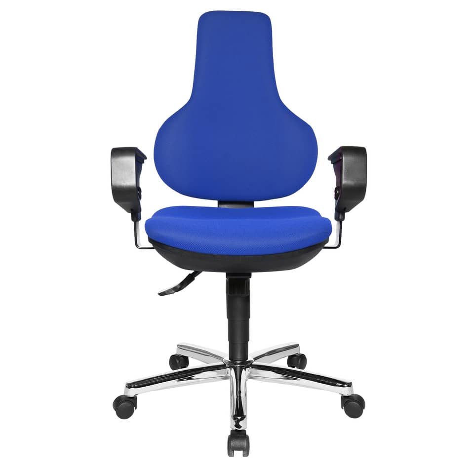 Drehstuhl Ergo Point SY Deluxe - blau, mit Armlehnen, Spezial-Bandscheibensitz