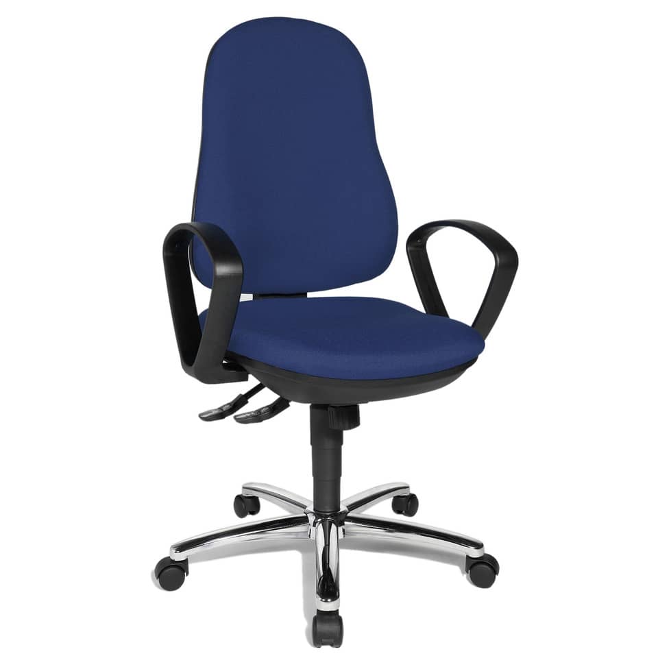 Drehstuhl Synchro  - blau, mit Armlehnen