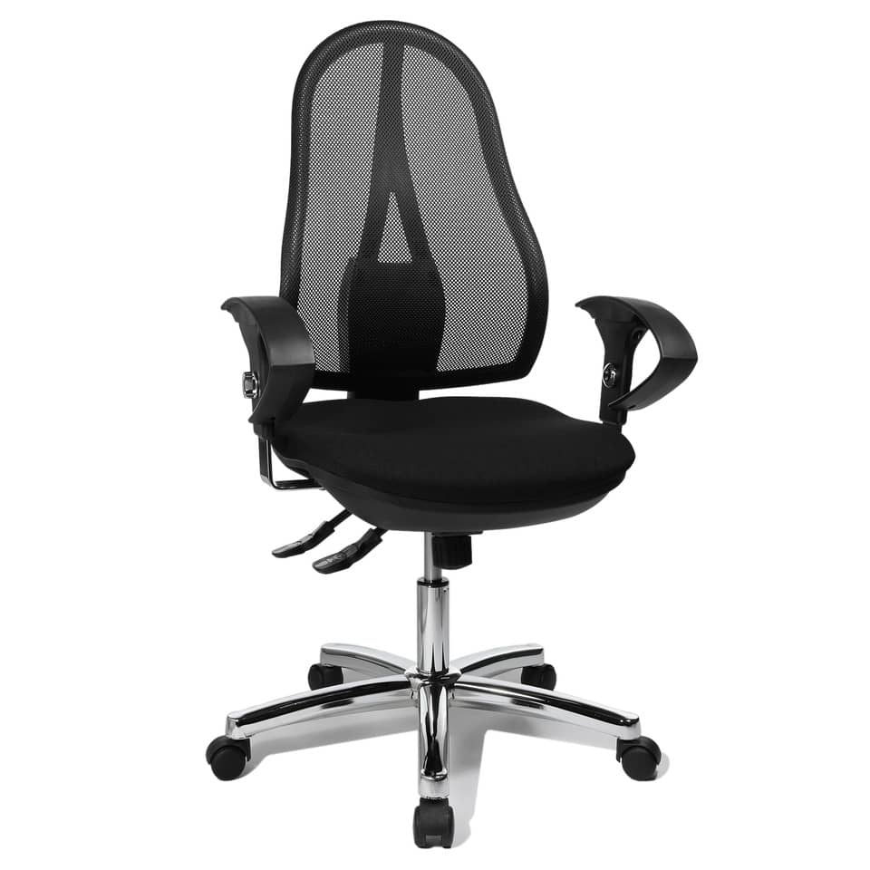 Bürodrehstuhl Open Point SY Deluxe - schwarz, mit Armlehnen, Rollen für Teppichböden