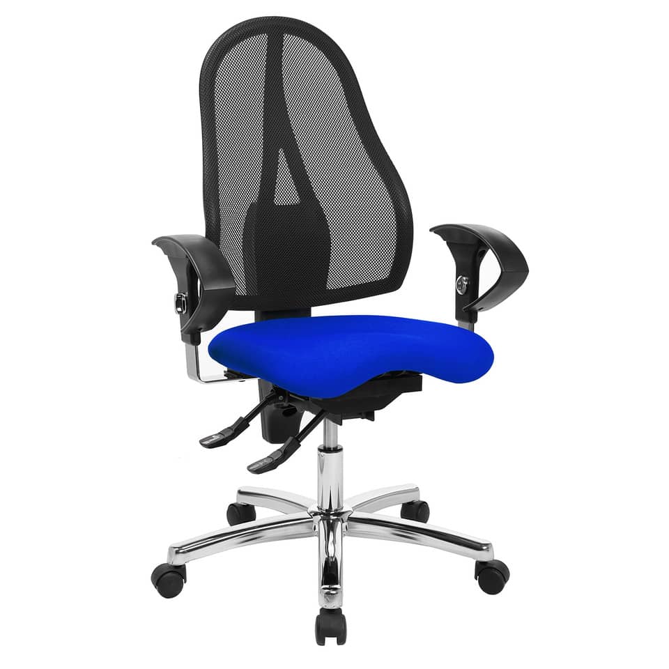 Drehstuhl Sitness 15 - blau, Armlehnen, Universalrollen