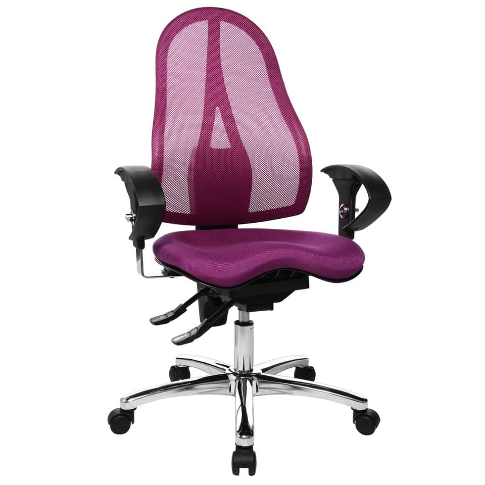 Drehstuhl Sitness 15 - lila, Armlehnen, Universalrollen