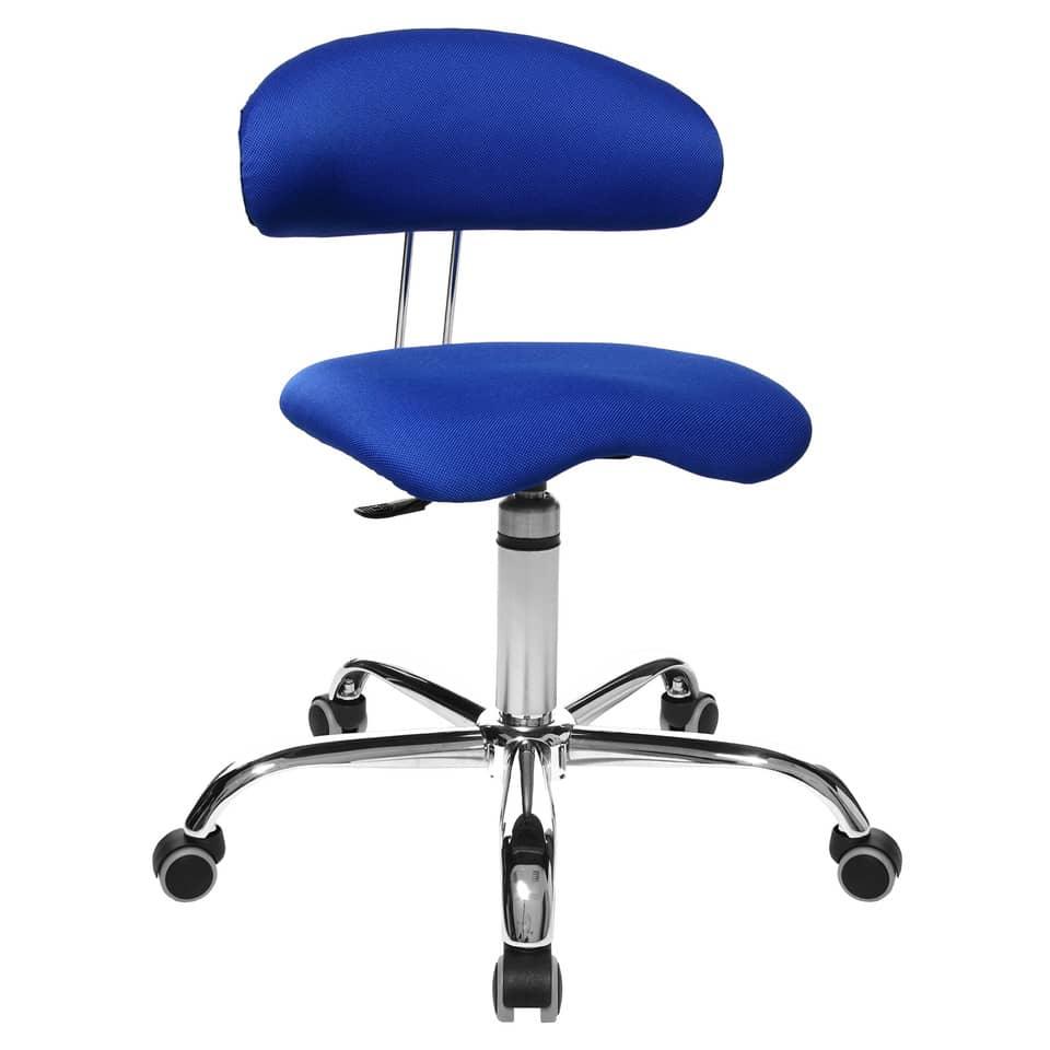 Drehhocker Sitness 40 mit Lehne - blau, Universalrollen