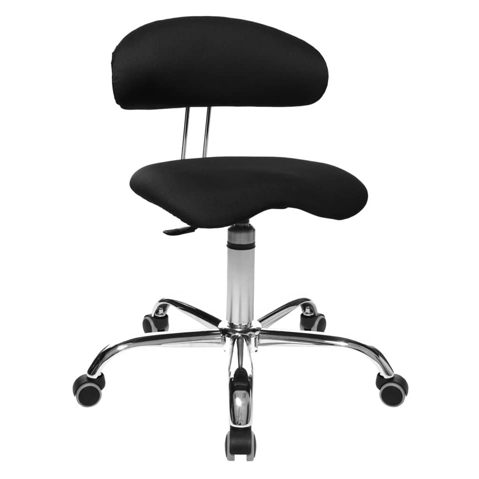 Drehhocker Sitness 40 mit Lehne - schwarz, Universalrollen