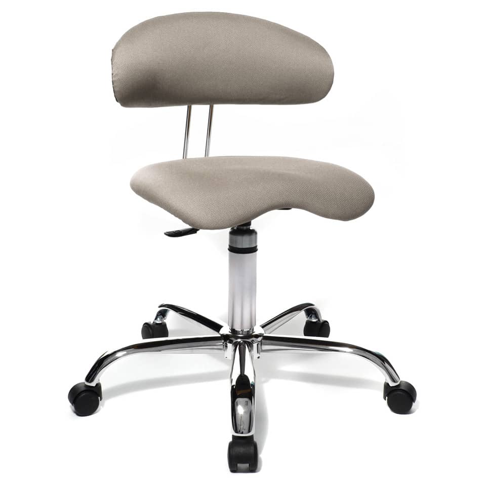 Drehhocker Sitness 40 mit Lehne - sand, Universalrollen