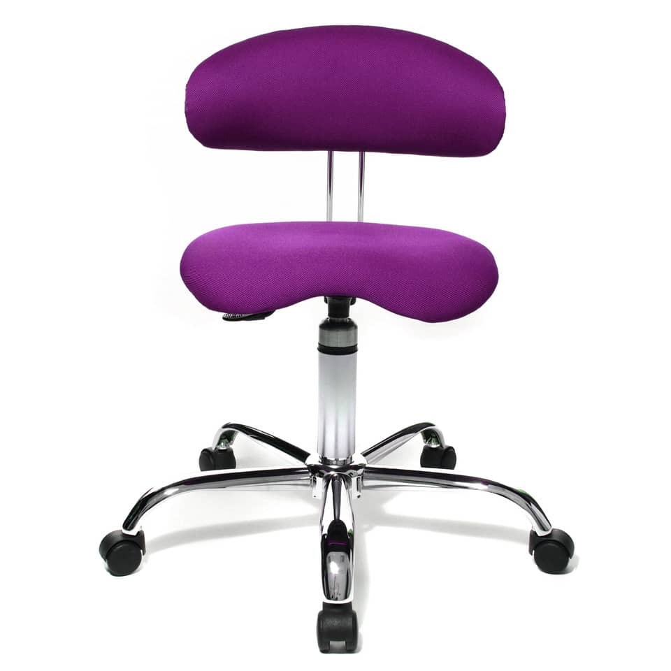 Drehhocker Sitness 40 mit Lehne - lila, Universalrollen