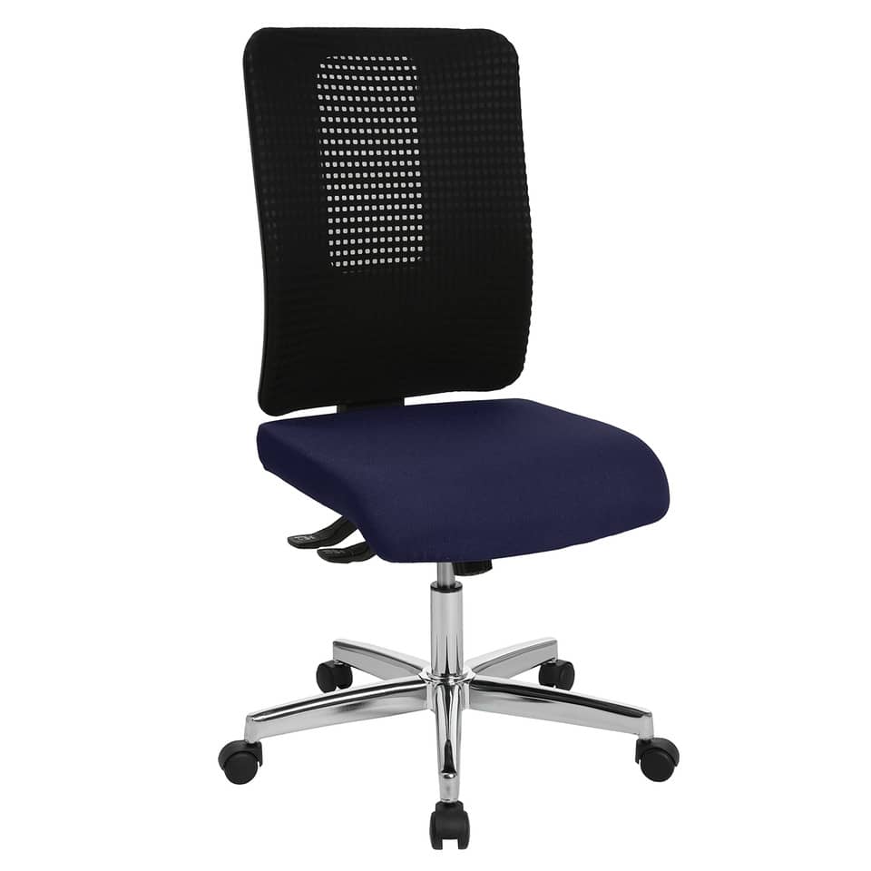 Bürodrehstuhl Open XT ohne Armlehne - blau, Sicherheitsdoppelrollen für alle Böden