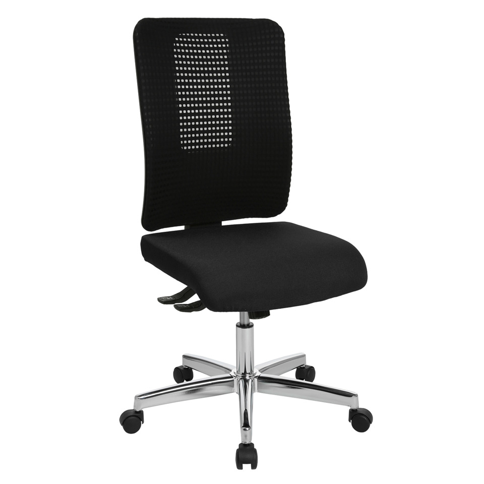 Bürodrehstuhl Open XT ohne Armlehne - schwarz, Sicherheitsdoppelrollen für alle Böden
