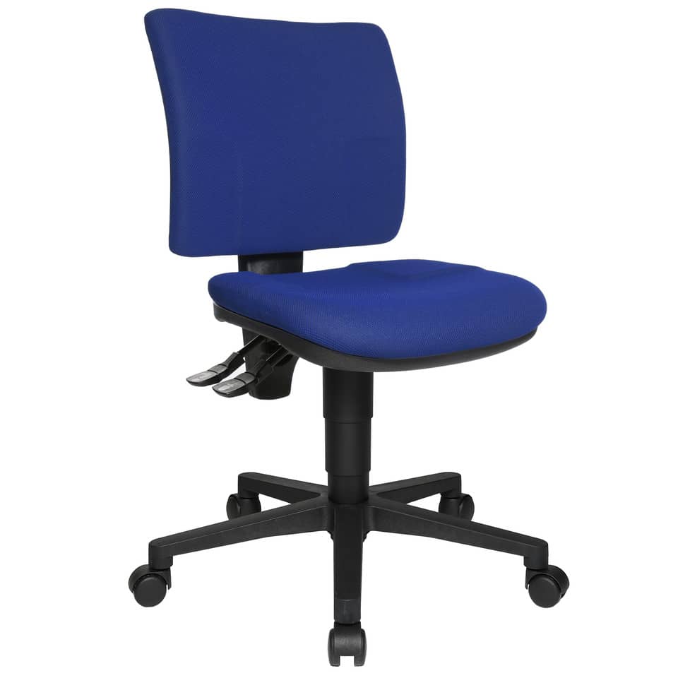 Bürodrehstuhl U50 ohne Armlehnen - blau, Sicherheitsdoppelrollen für alle Böden