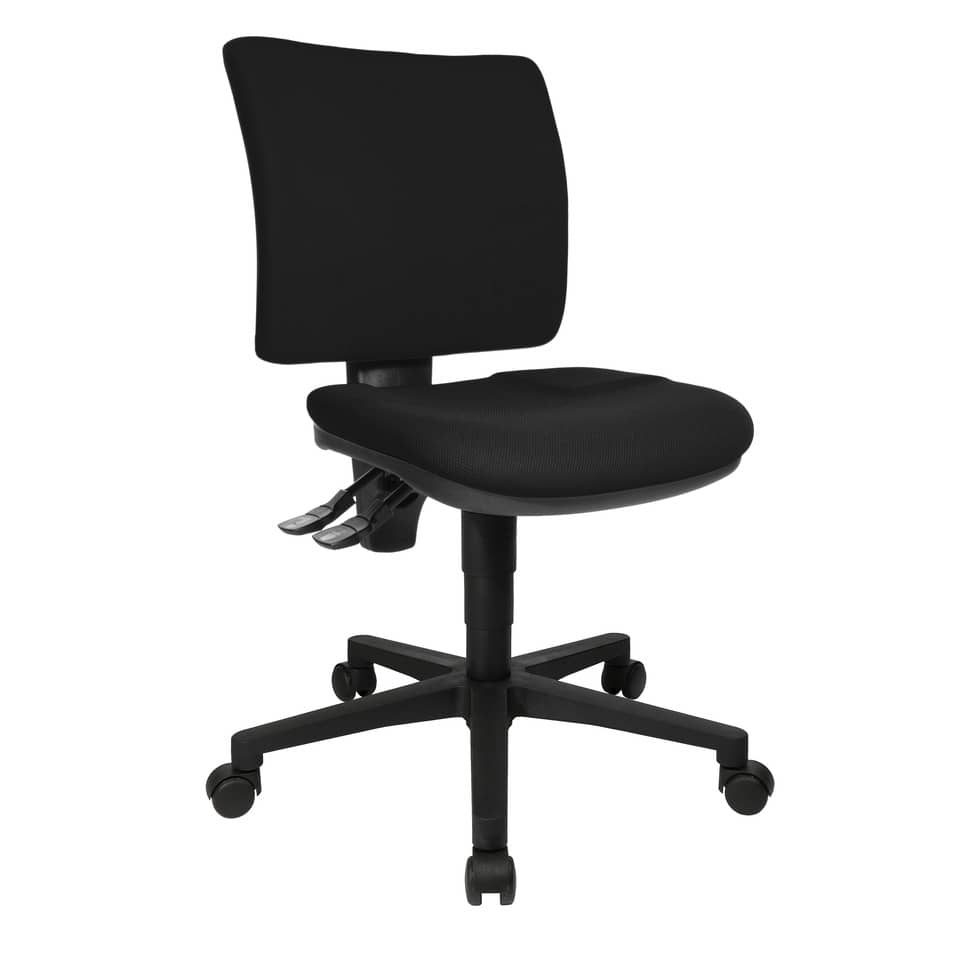 Bürodrehstuhl U50 ohne Armlehnen - schwarz, Sicherheitsdoppelrollen für alle Böden