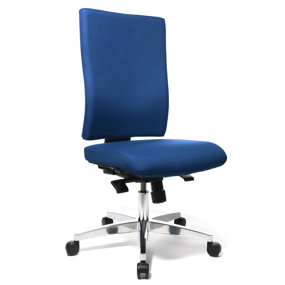 Bürodrehstuhl Light Star 20 ohne Armlehnen - blau, Sicherheitsdoppelrollen für alle Böden