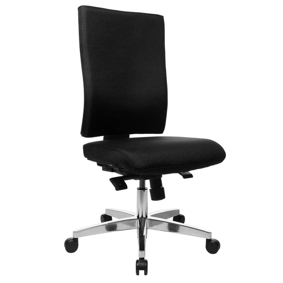 Bürodrehstuhl Light Star 20 ohne Armlehnen - schwarz, Sicherheitsdoppelrollen für alle Böden