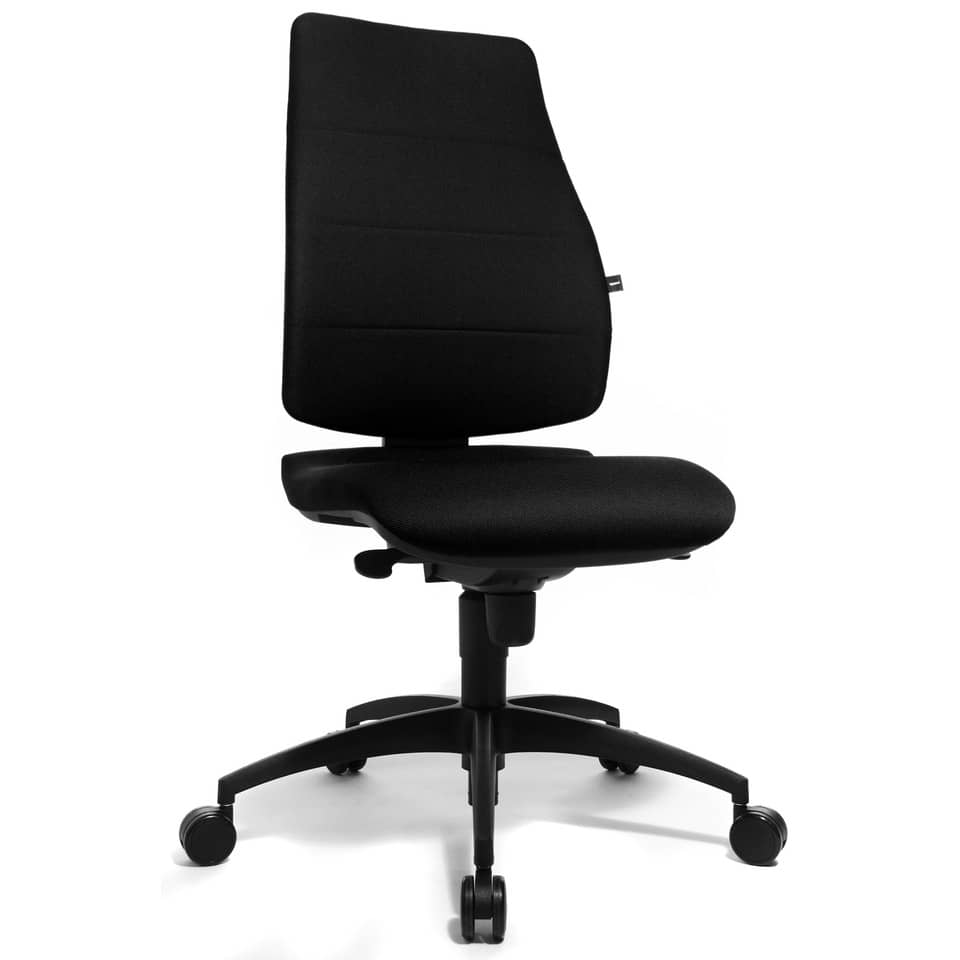 Bürodrehstuhl Syncro Soft ohne Armlehnen - schwarz, Sicherheitsdoppelrollen für alle Böden