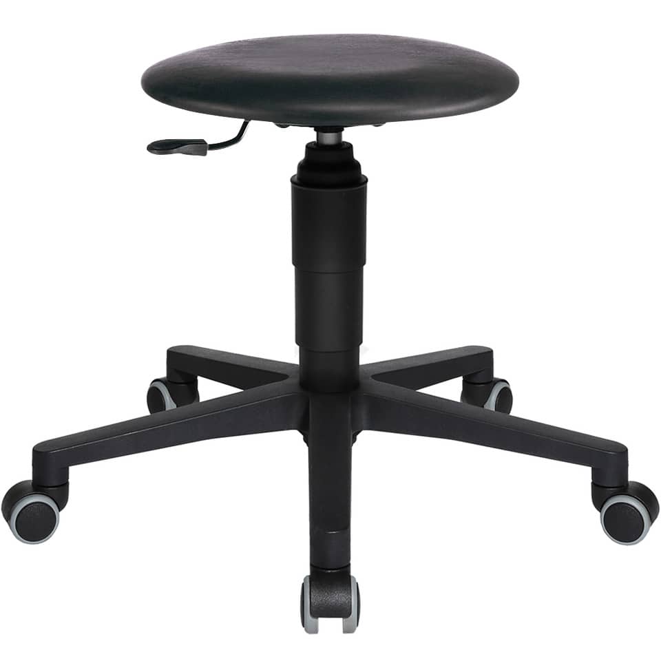 Drehhocker Tec 60 - schwarz, Sicherheitsdoppelrollen für alle Böden