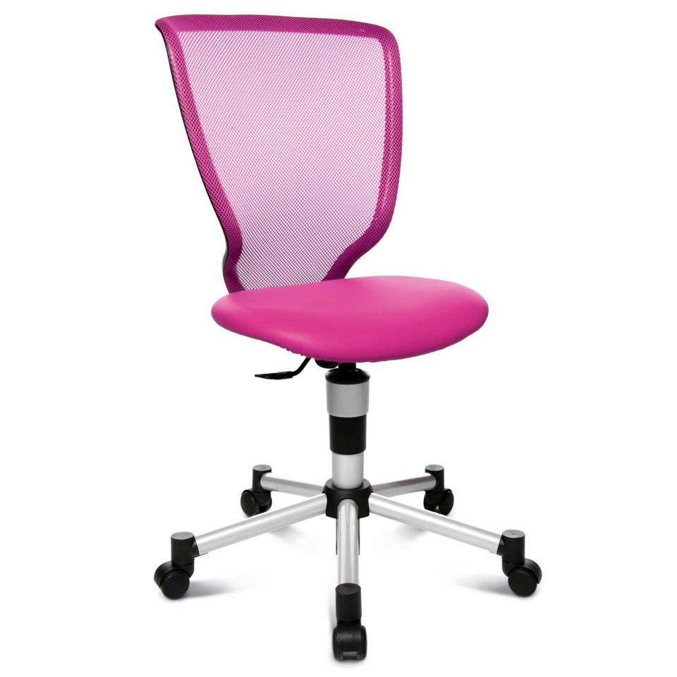 Drehstuhl Titan Junior - pink, Sicherheitsdoppelrollen für alle Böden