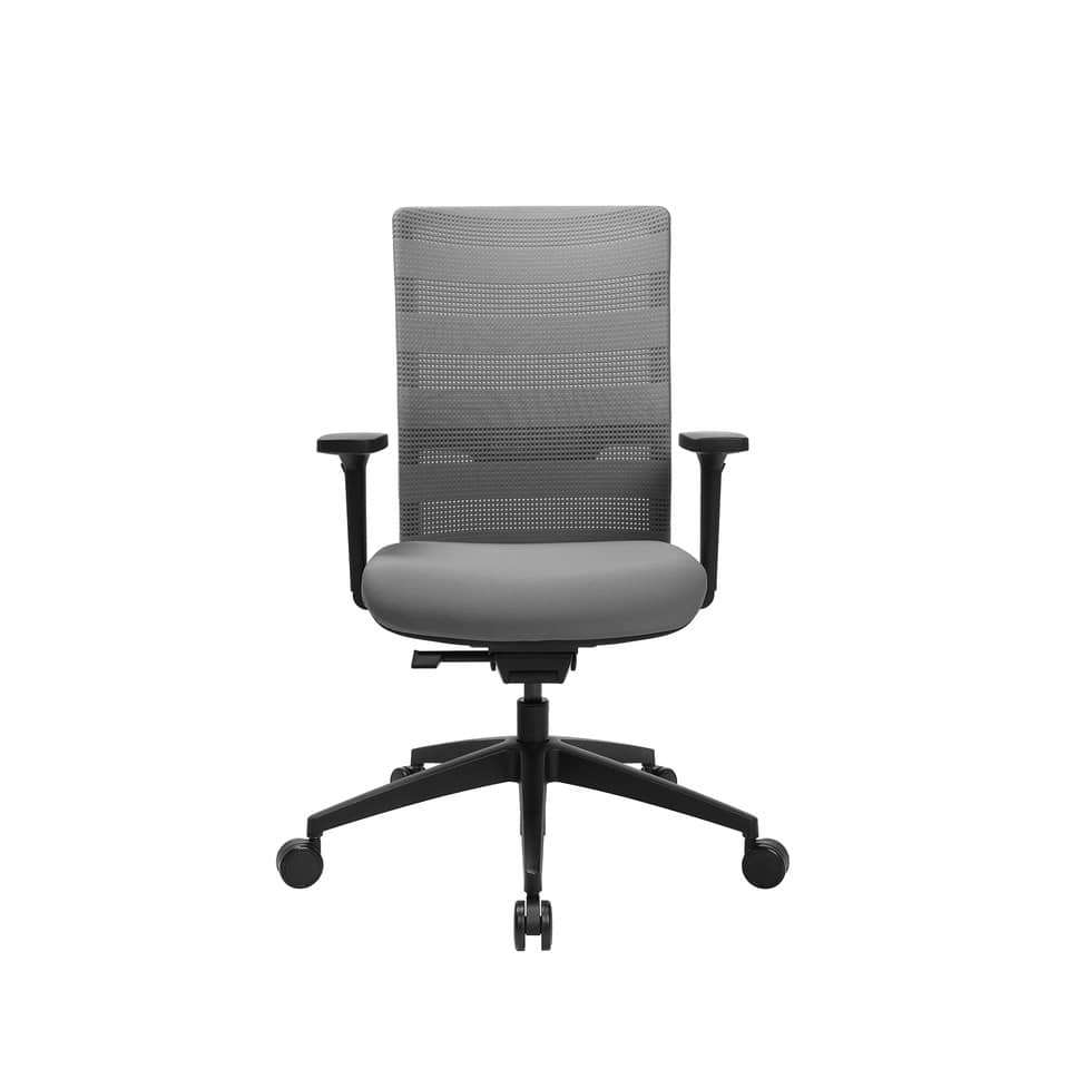 Drehstuhl Sitness Airwork - grau, Armlehnen, Universalrollen