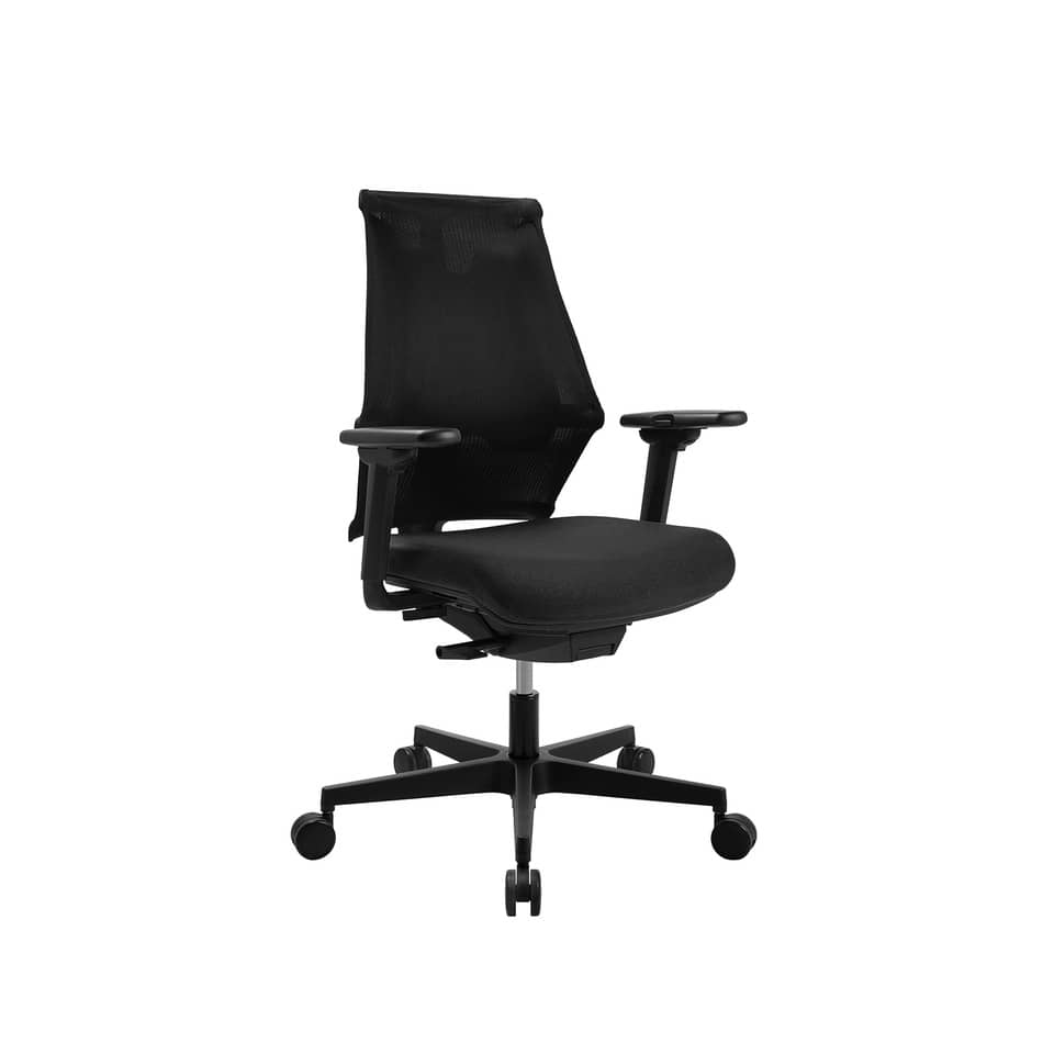 Drehstuhl Sitness X-Back - schwarz, Armlehnen, Hardbodenrollen