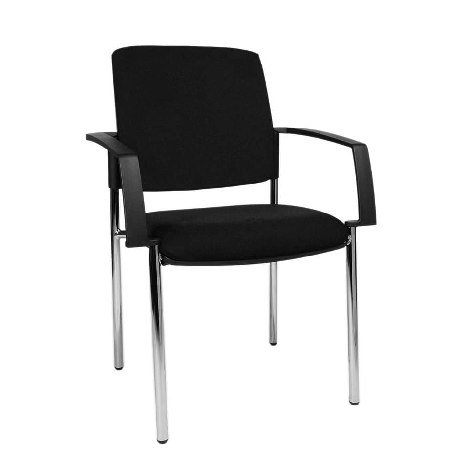 Besucherstuhl BtoB10 - schwarz, mit Armlehnen