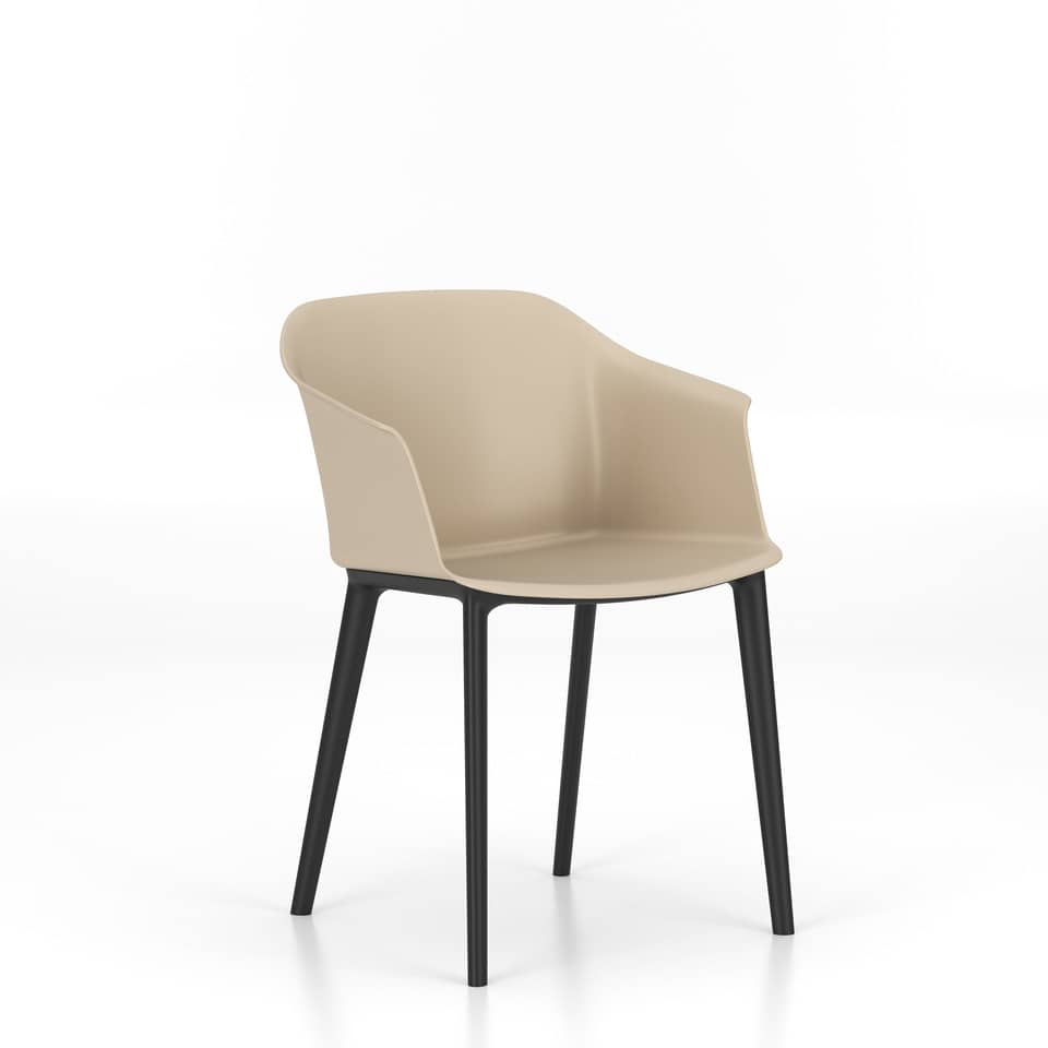Besucherstuhl Inta Frame - Kunststoff, cream/schwarz
