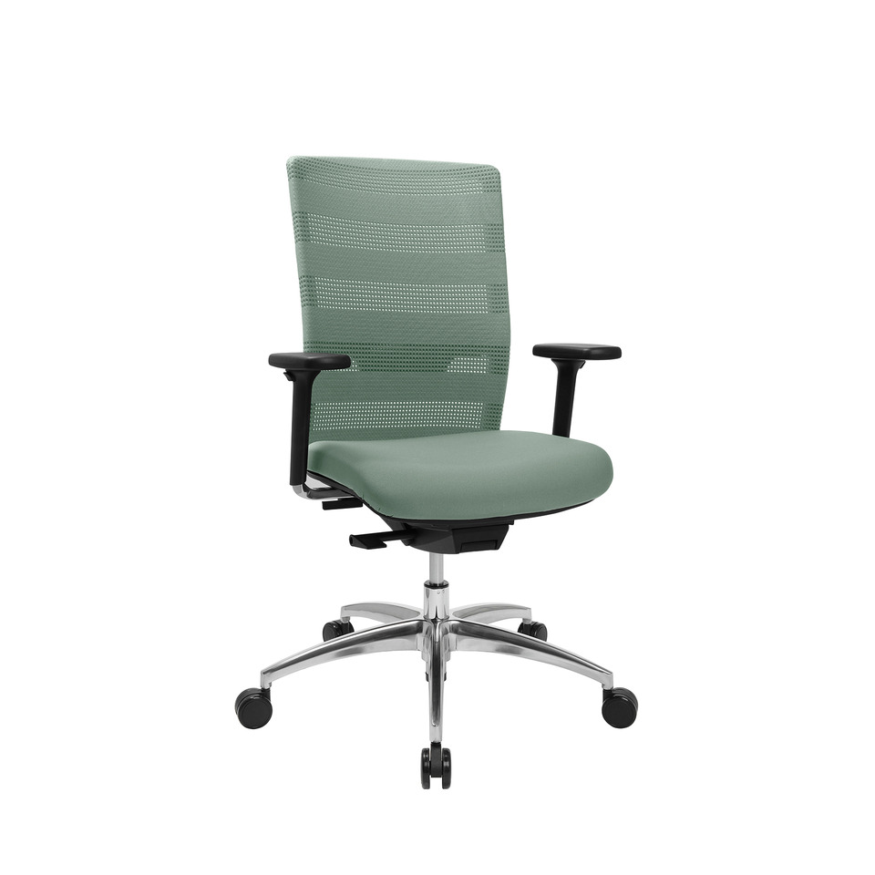 Drehstuhl SITNESS AIRWORK mit Armlehnen, aluminium/mintgrün