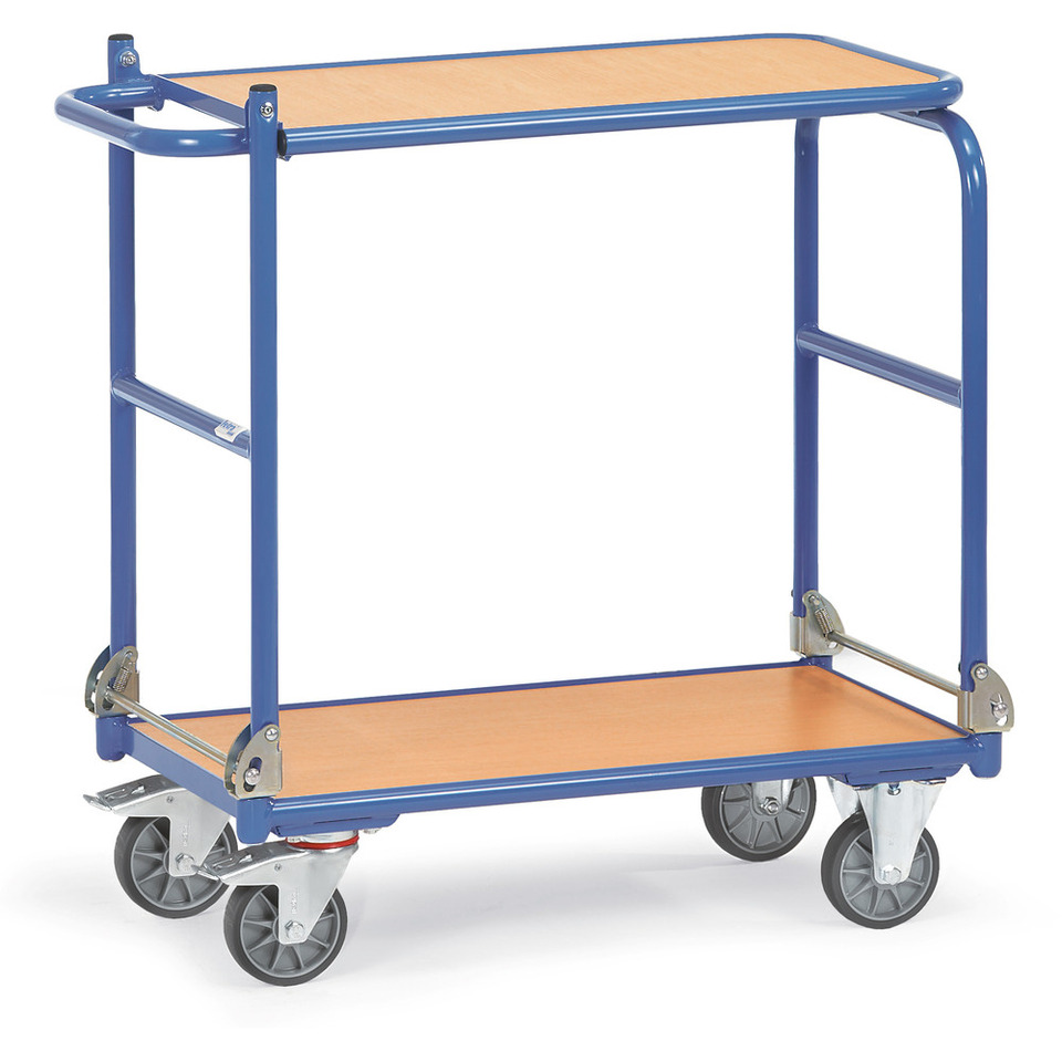Klapp-Tischwagen mit 2 Bügeln und klappbarer Tischplattform, 720 x 450 mm