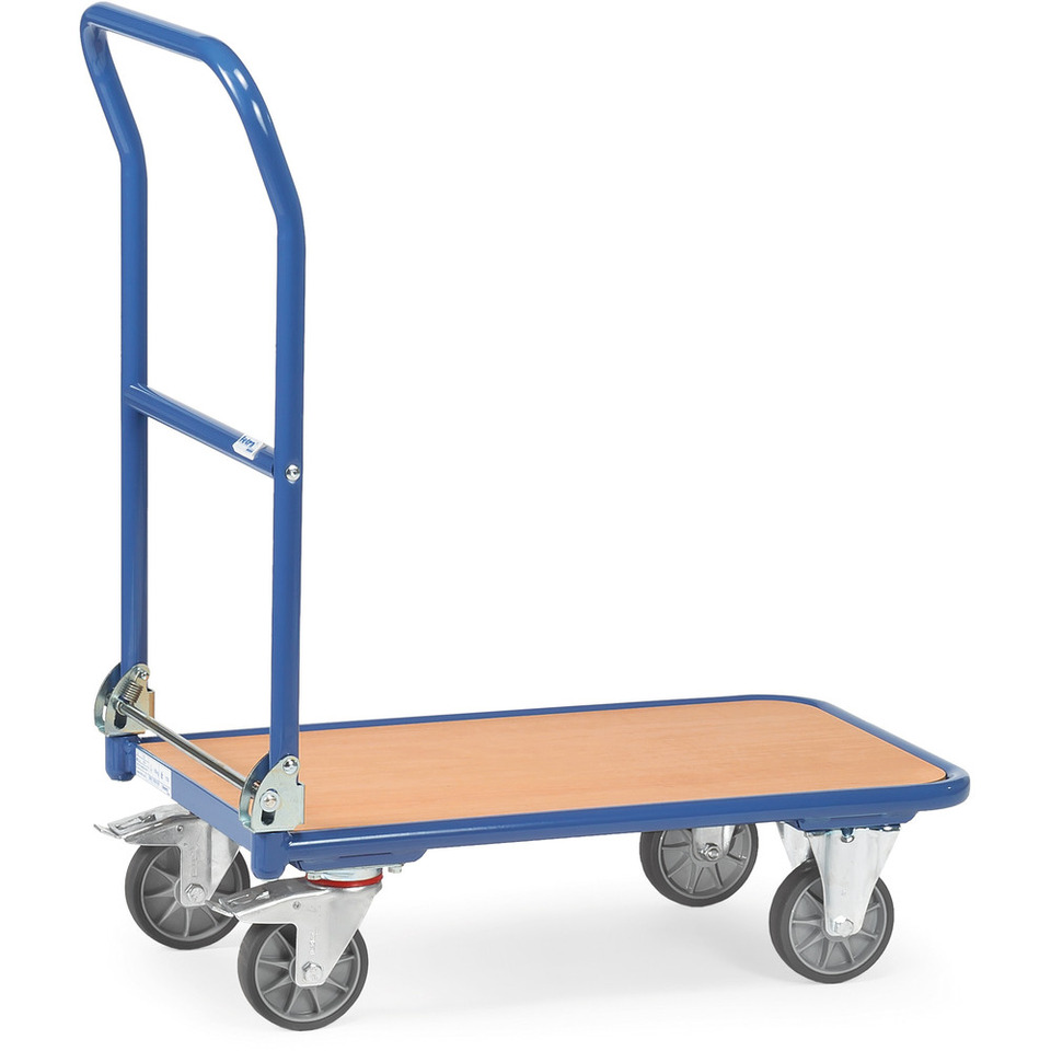 Klappwagen 250 kg Tragkraft, Schiebebügel klappbar, 900 x 600 mm, blau
