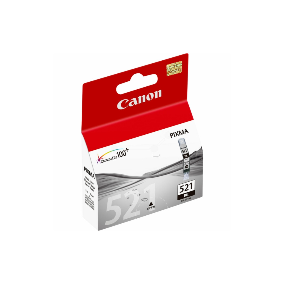 Original Canon Tintenpatrone schwarz Foto (2933B001,2933B001AA,CLI-521BK)