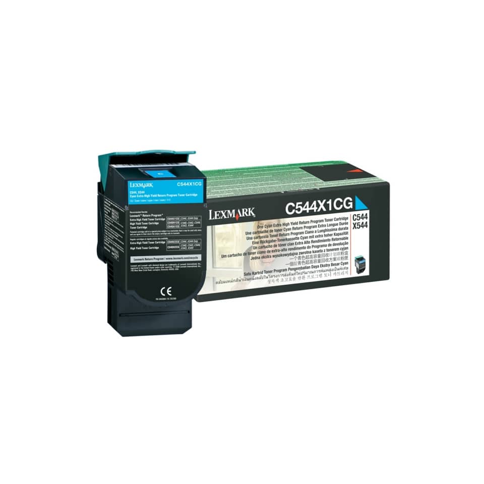 Original Lexmark Toner cyan extra High-Capacity return program (00C544X1CG,0C544X1CG,C544X1CG)