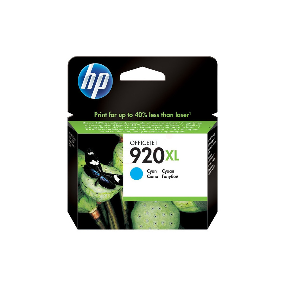 Original HP Tintenpatrone cyan High-Capacity (CD972AE,CD972AE#BGX,CD972AE#BGY,920XL,920XLC,920XLCYAN,NO920XL,NO920XLC,NO920XLCYAN)