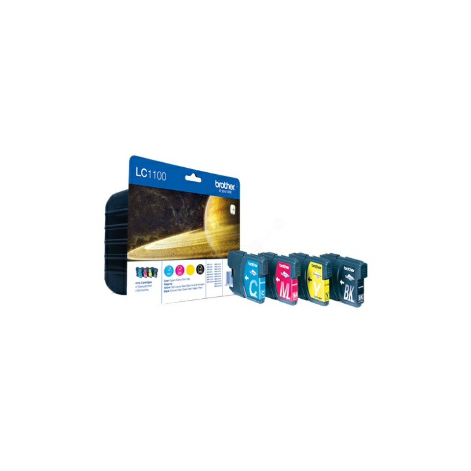 Original Brother Tintenpatrone MultiPack Bk,C,M,Y (LC-1100VALBP)