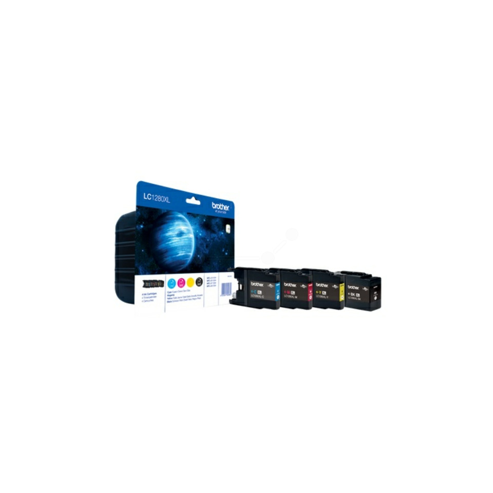 Original Brother Tintenpatrone MultiPack Bk,C,M,Y High-Capacity (LC-1280XLVALBPDR,LC1280XLVALBP)