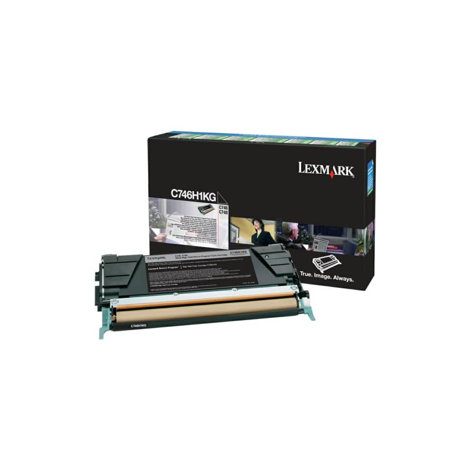 Original Lexmark Tonerkartusche schwarz return program (00C746H1KG,0C746H1KG,C746H1KG)