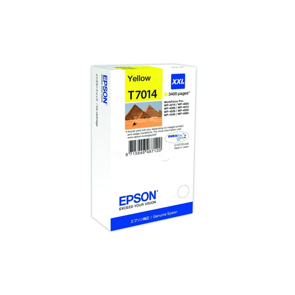Original Epson Tintenpatrone gelb XXL (C13T701440,C13T70144010,T701440,T7014,T70144010)