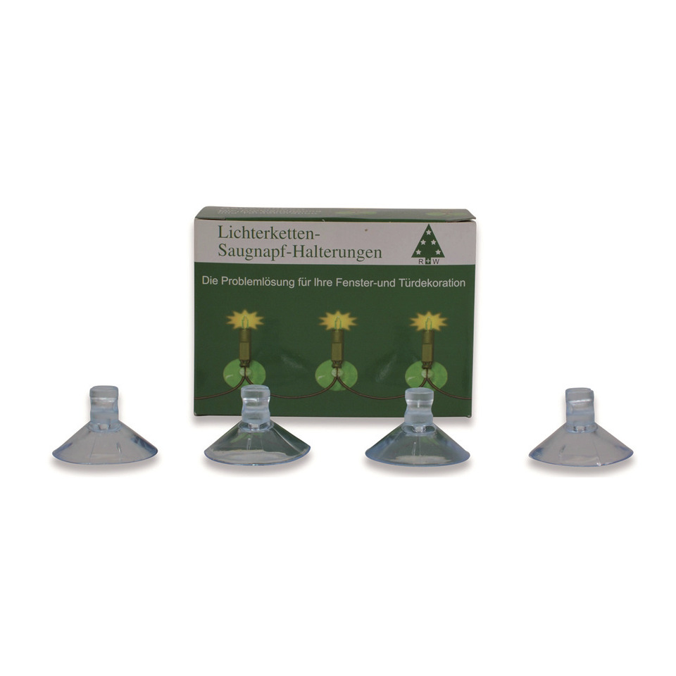 Weihnachtsschmuck Saugnäpfe für Lichterketten - 20 Stück, klar