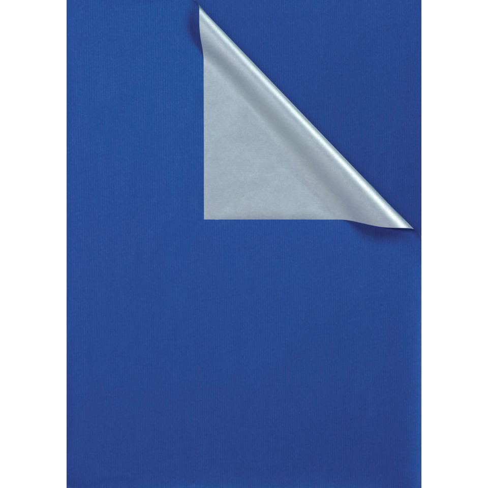 Secare Rolle 2-Color Geschenkpapier - 70 cm x 250 m, silber/blau