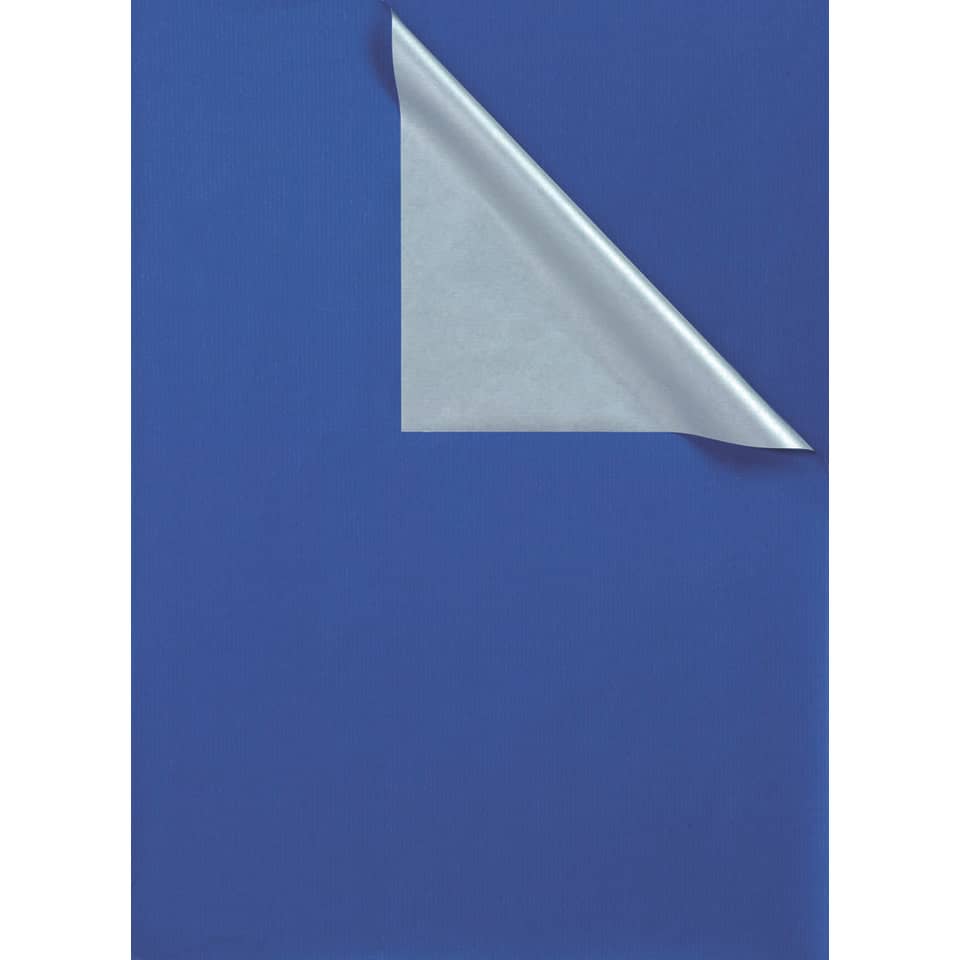 Secare Rolle 2-Color Geschenkpapier - 50 cm x 250 m, blau/silber
