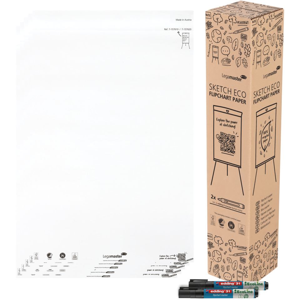 Flipchart-Block SKETCH ECO - 65 x 98 cm, blanko, 80 g/qm, 20 Blatt