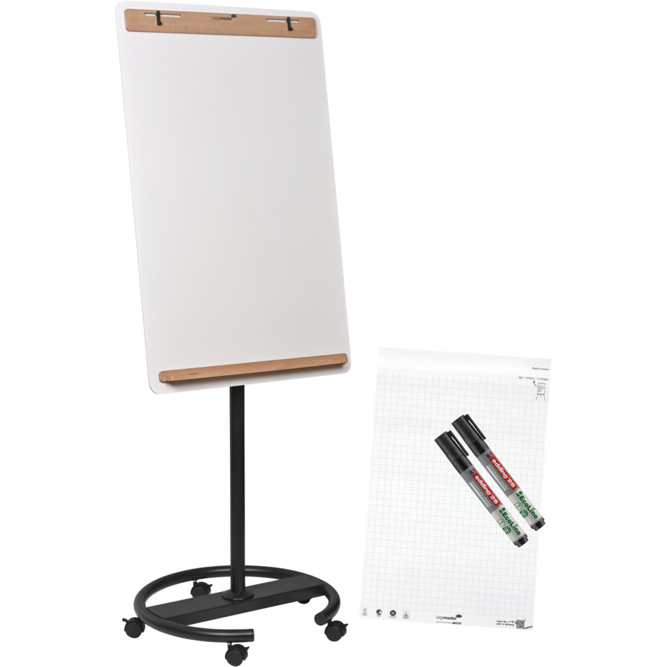 Flipchart Sketch Infinite mobil, 110 x 69 cm, 90° drehbar, höhenverstellbar, Stahl, weiß