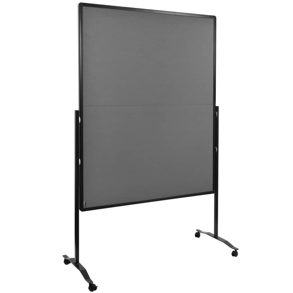 Moderationswand PREMIUM PLUS - 150x120 cm, klappbar, Filz, grau